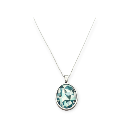 necklace steel silver geometrical shape3